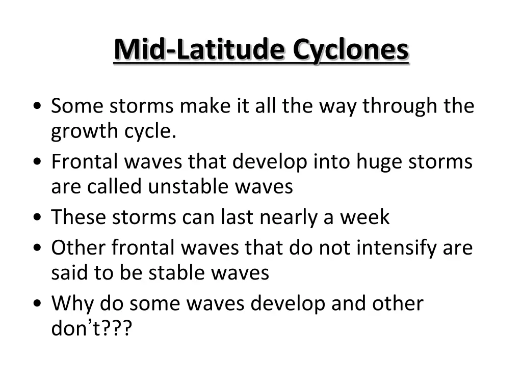 mid latitude cyclones