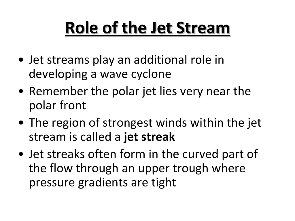 role of the jet stream