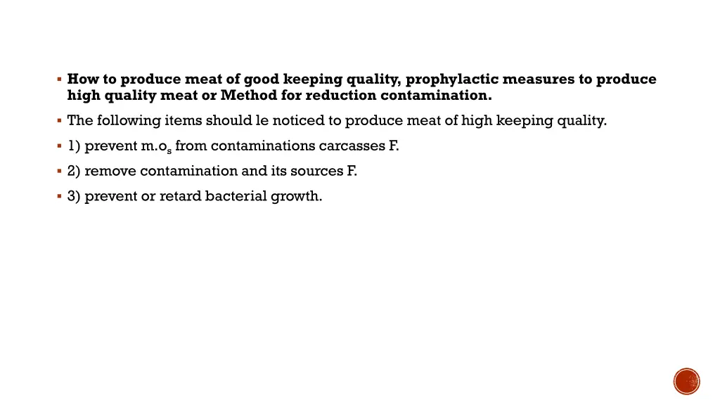 how to produce meat of good keeping quality