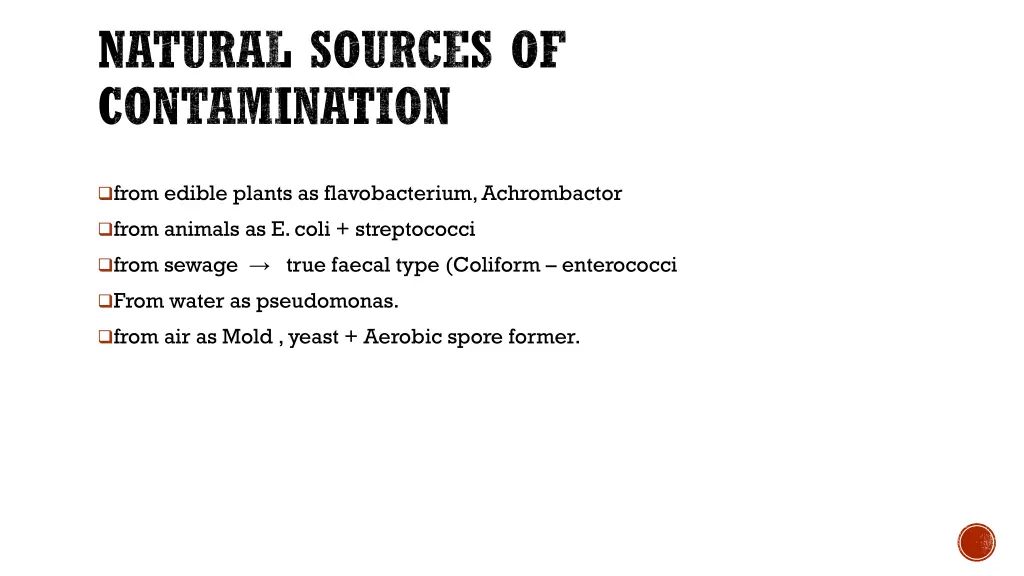 natural sources of contamination