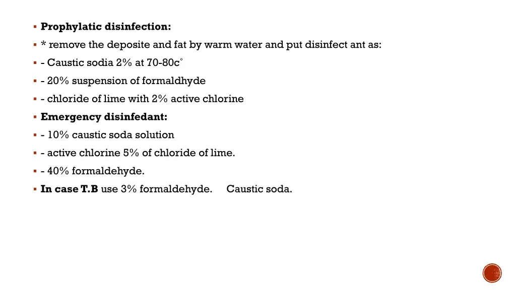 prophylatic disinfection