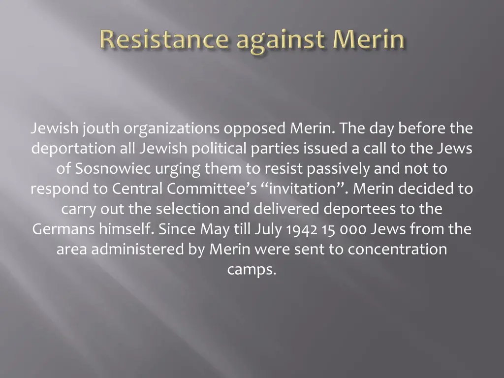 jewish jouth organizations opposed merin