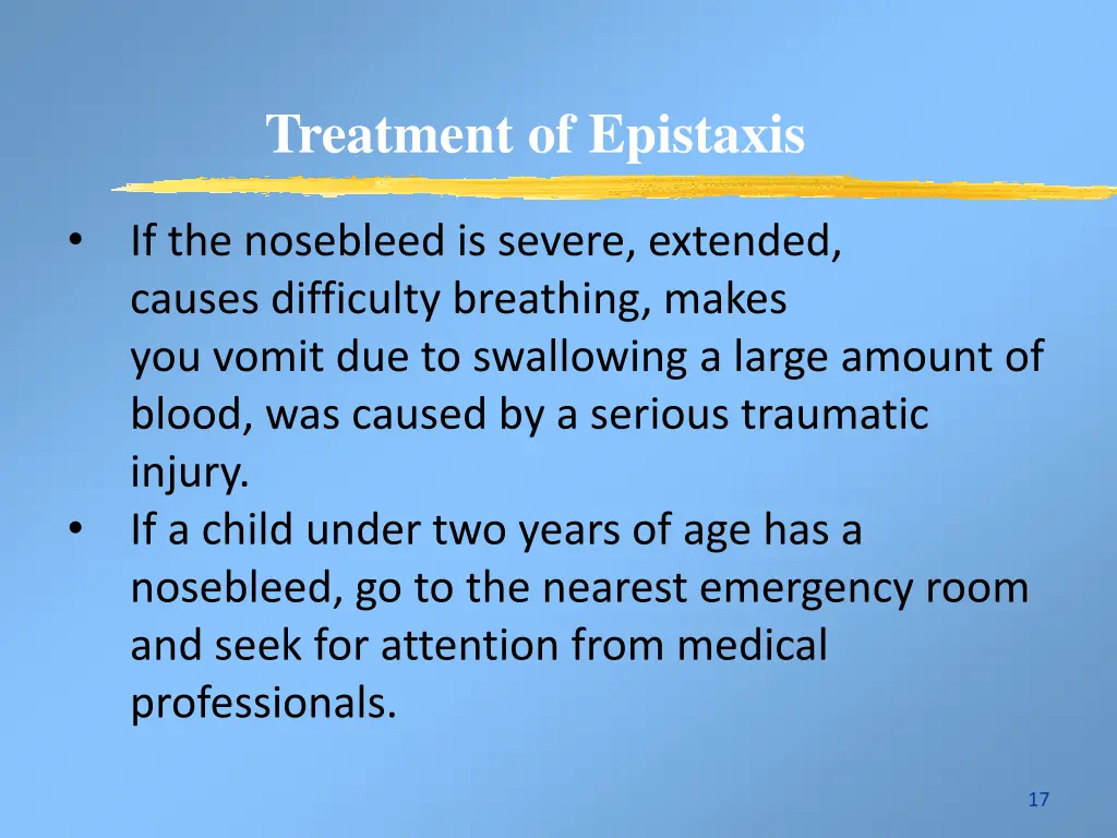 treatment of epistaxis 1