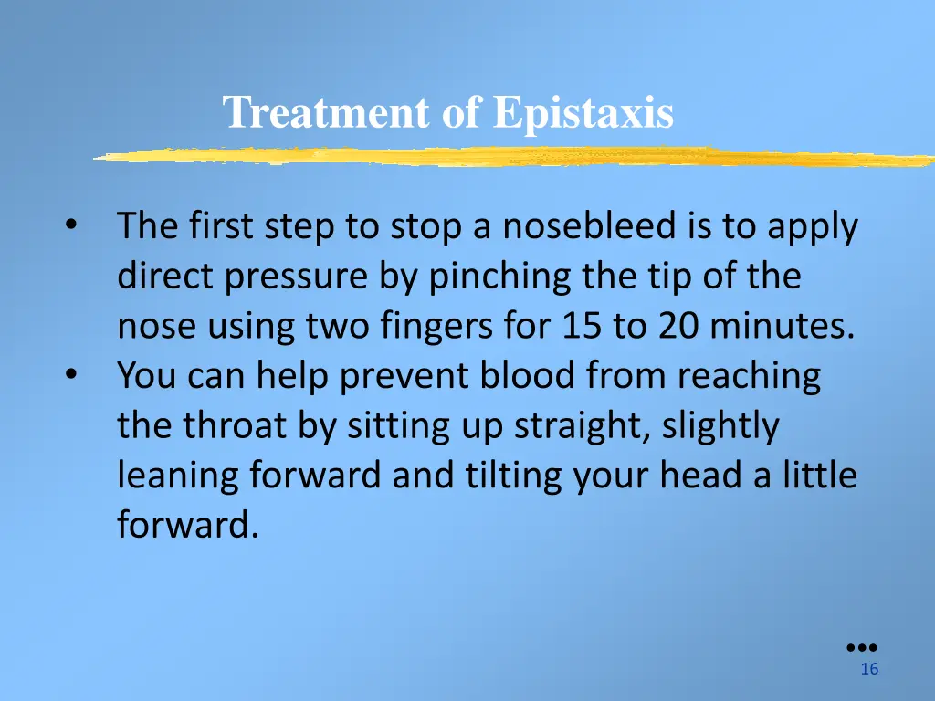 treatment of epistaxis