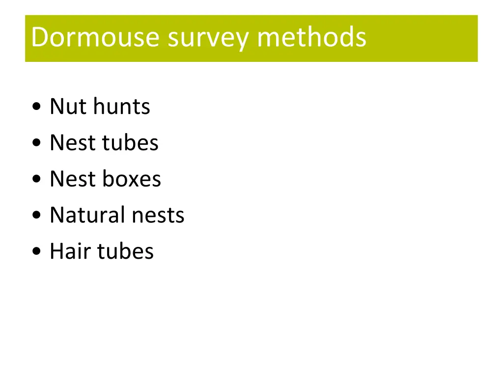 dormouse survey methods