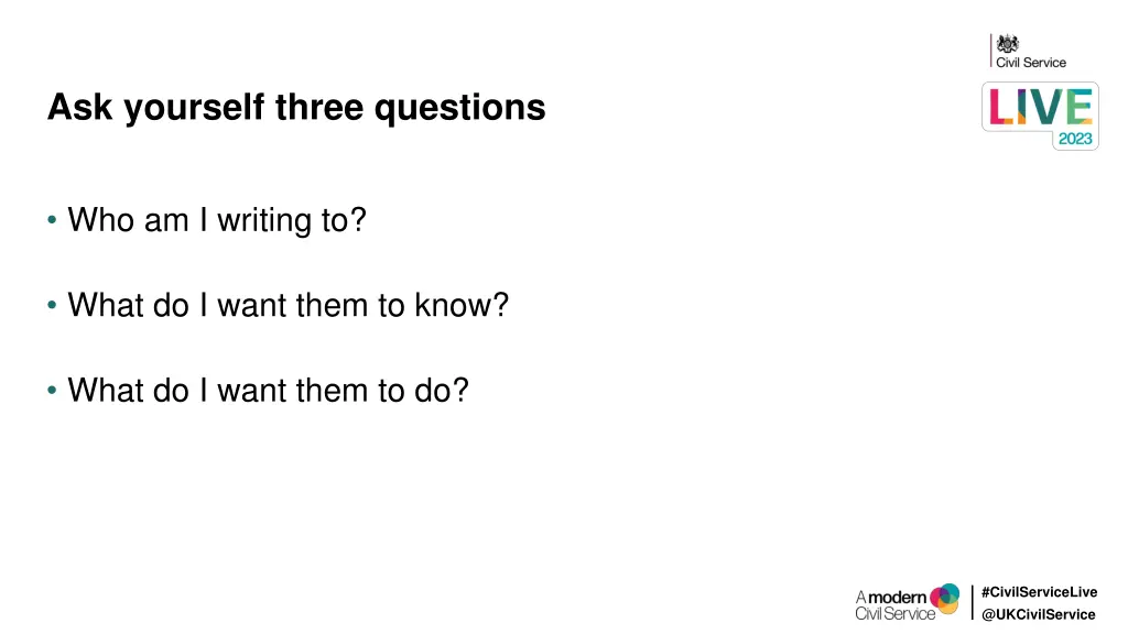 ask yourself three questions