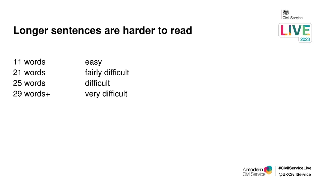 longer sentences are harder to read