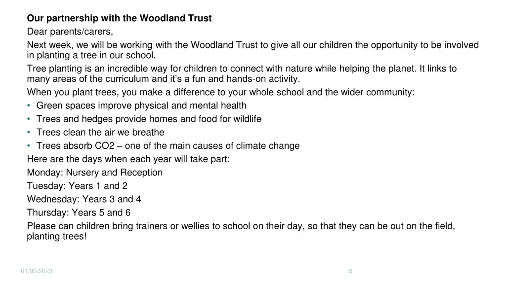 our partnership with the woodland trust dear