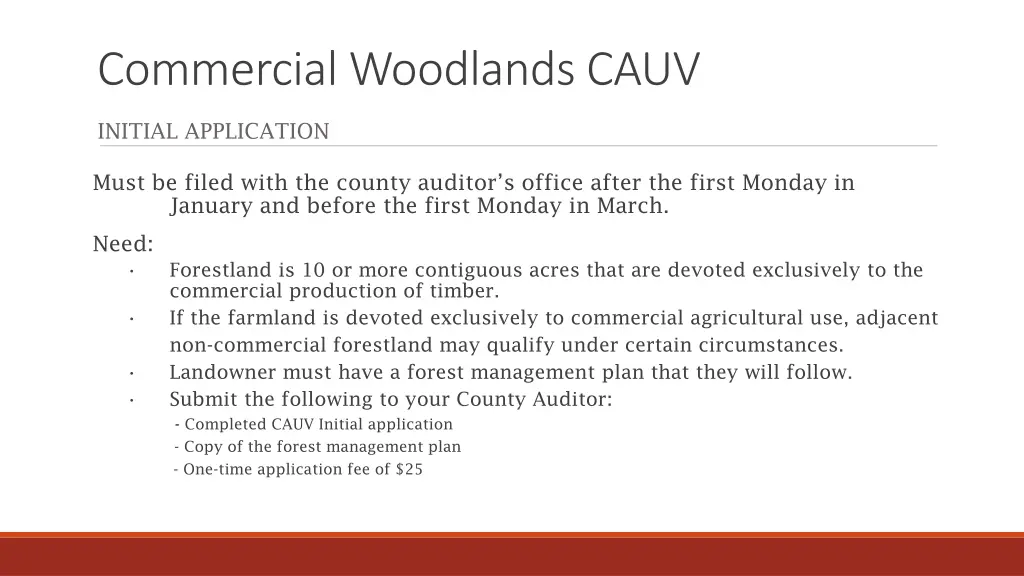 commercial woodlands cauv