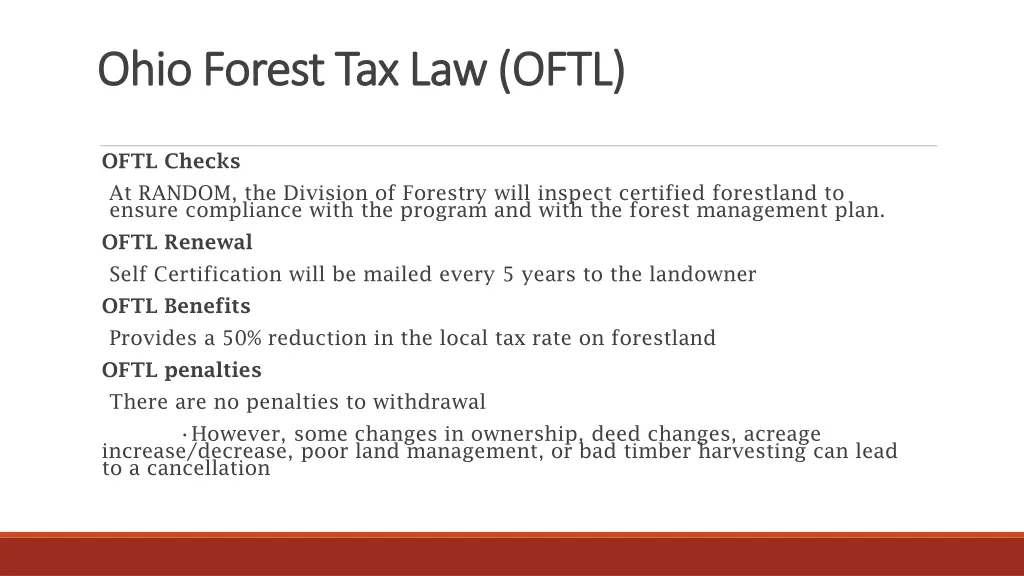 ohio forest tax law oftl ohio forest tax law oftl 1