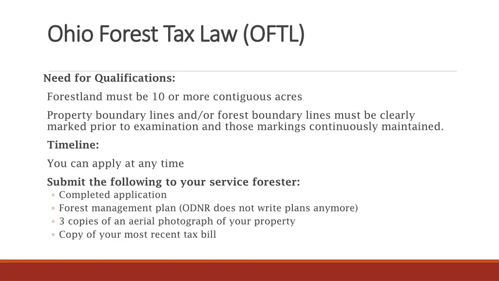 ohio forest tax law oftl ohio forest tax law oftl