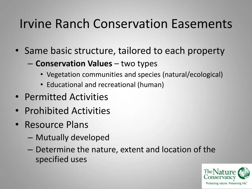 irvine ranch conservation easements