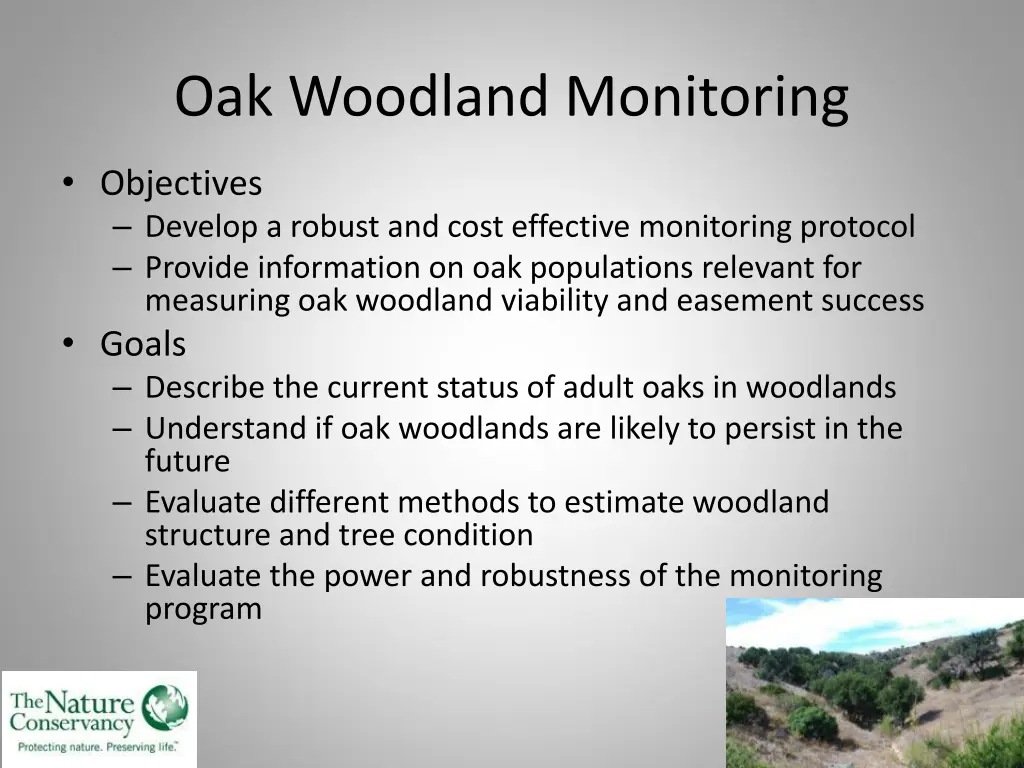 oak woodland monitoring