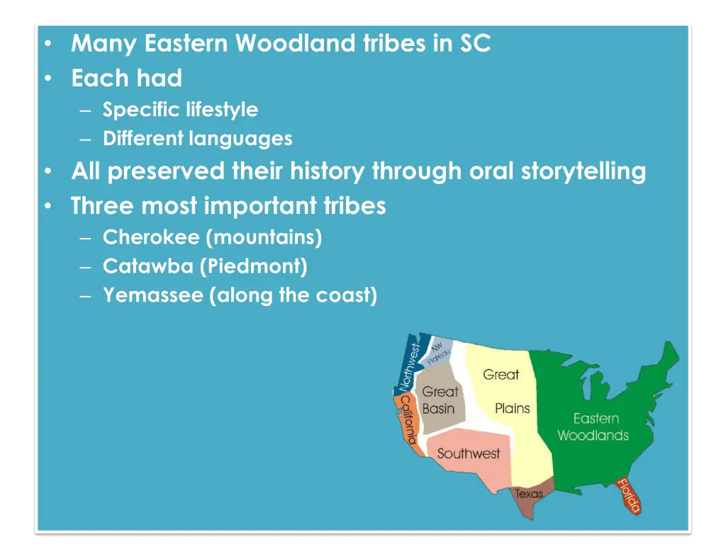 many eastern woodland tribes in sc each