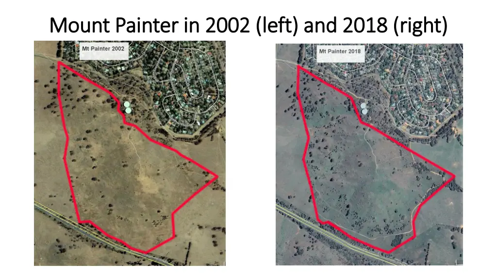 mount painter in 2002 left and 2018 right mount