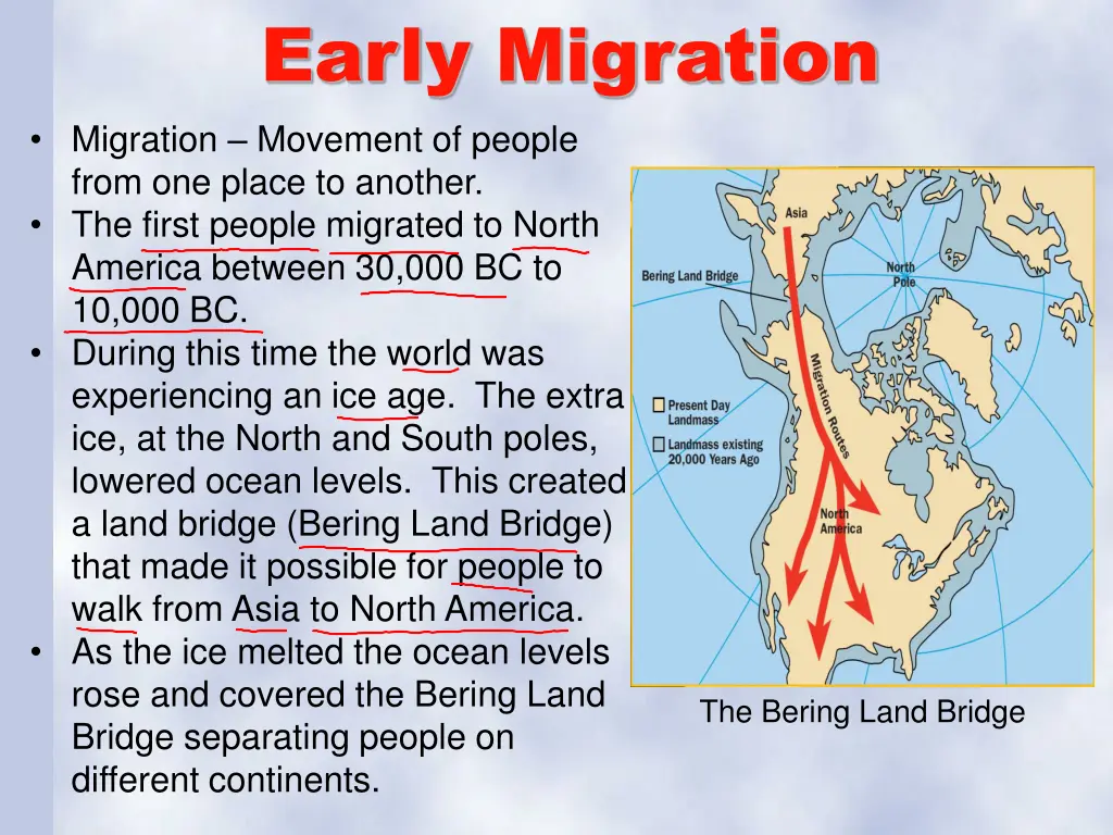 early migration migration movement of people from