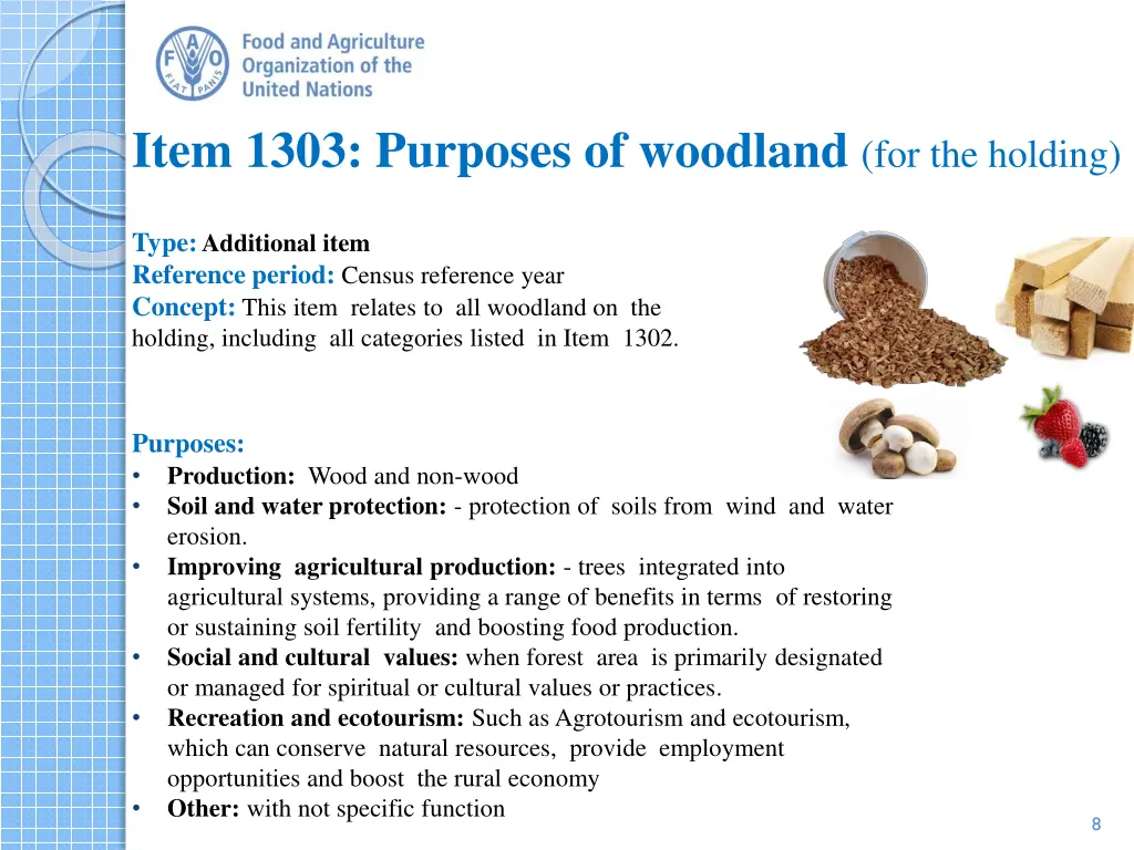 item 1303 purposes of woodland for the holding