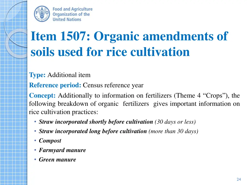 item 1507 organic amendments of soils used