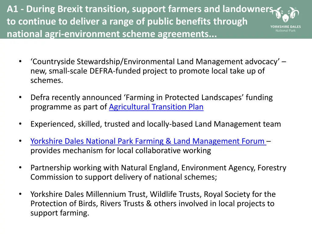 a1 during brexit transition support farmers