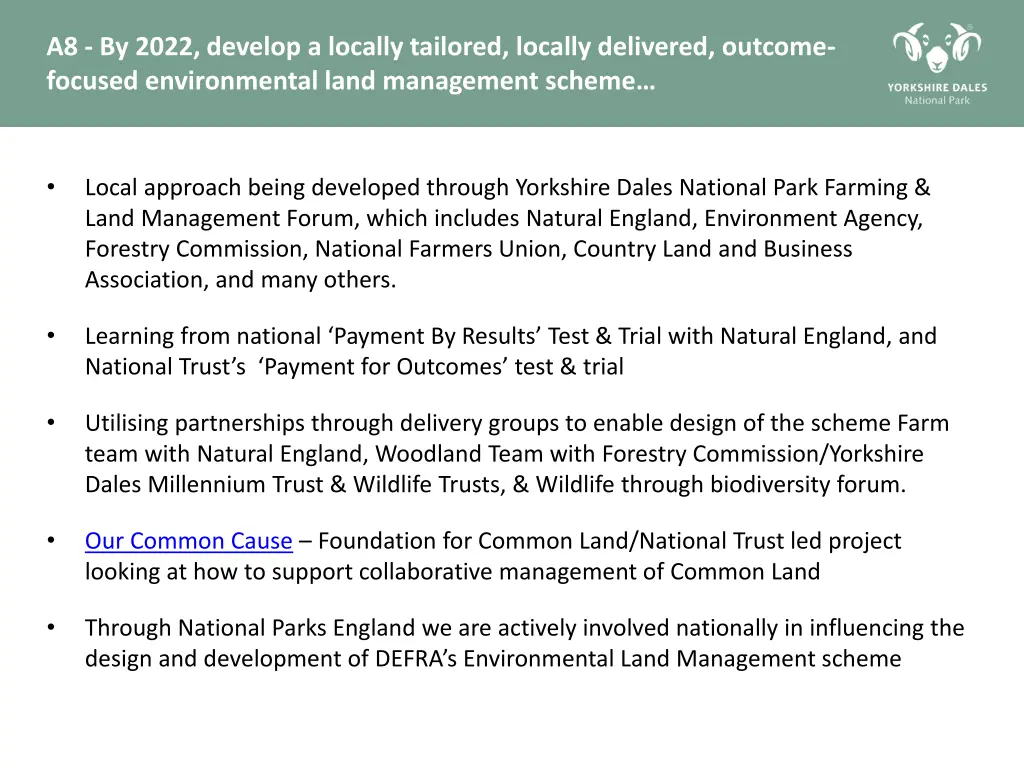 a8 by 2022 develop a locally tailored locally