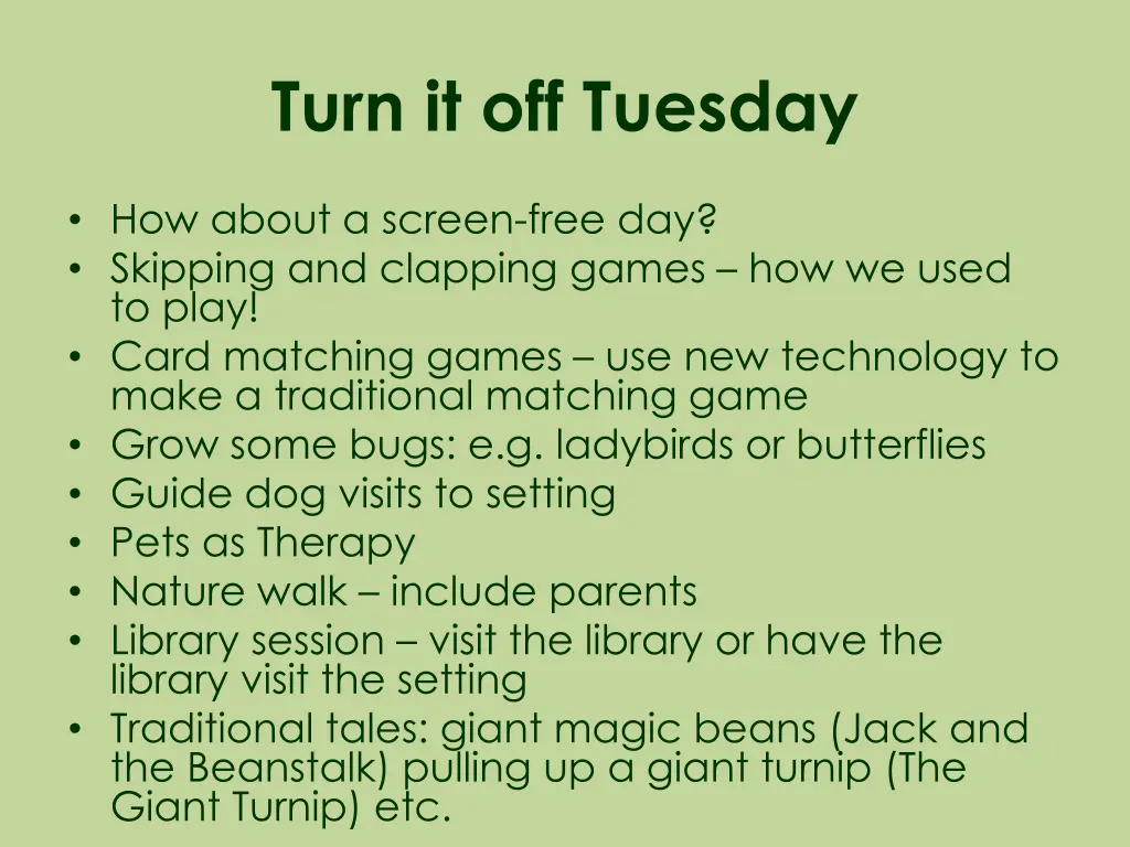 turn it off tuesday