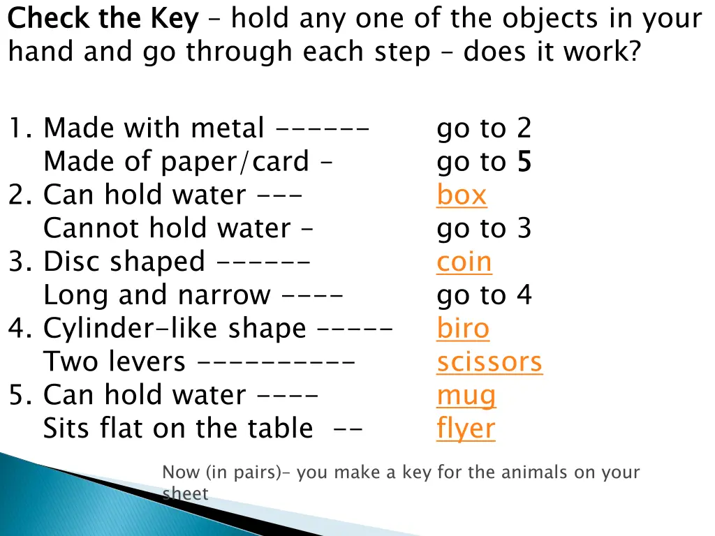 check the key hand and go through each step does