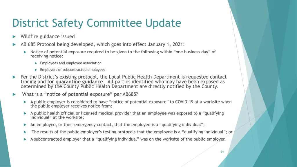 district safety committee update