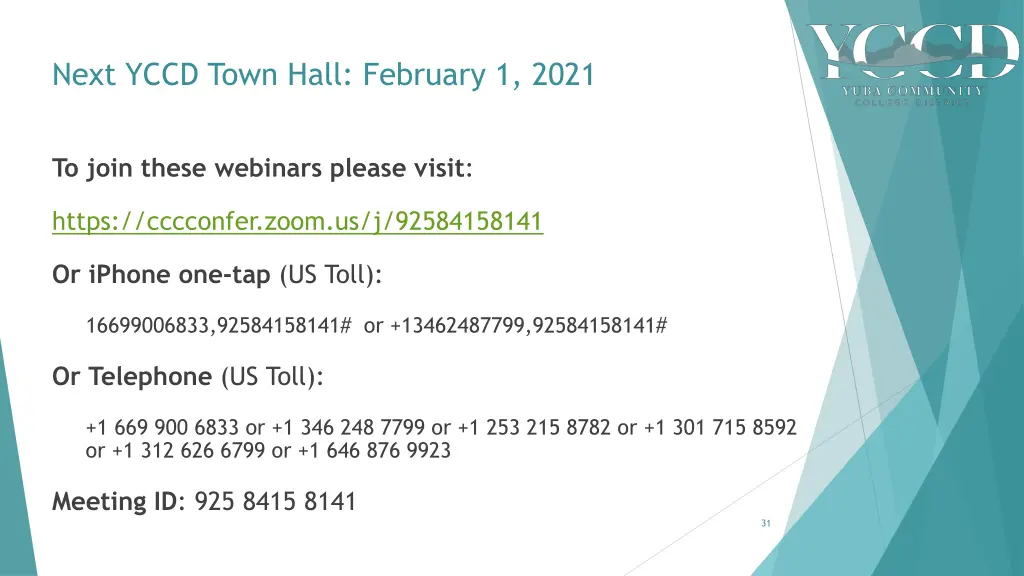 next yccd town hall february 1 2021