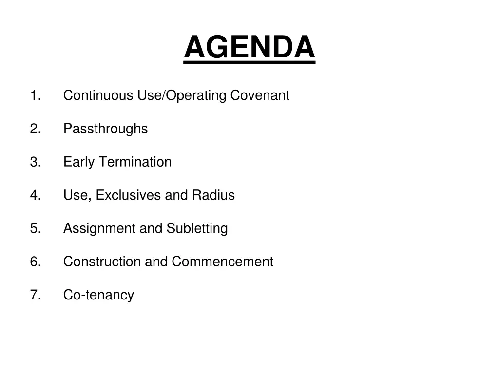 agenda