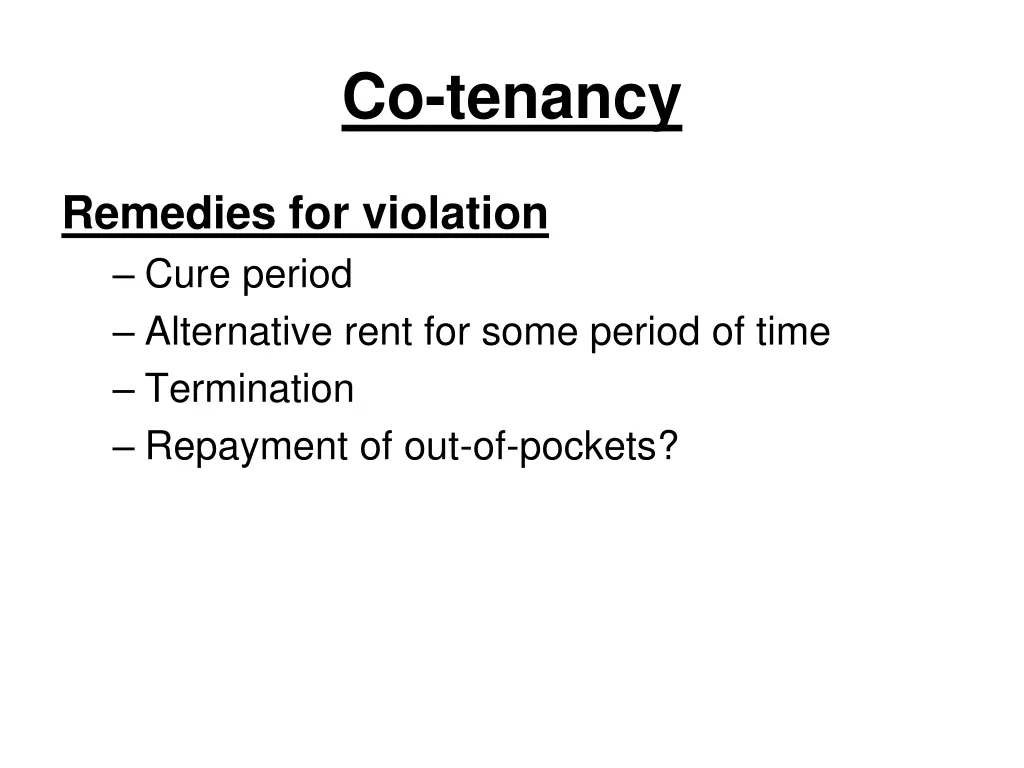 co tenancy 1