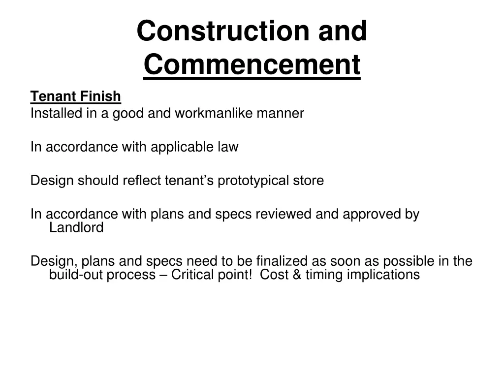 construction and commencement 1