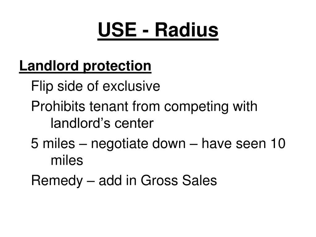 use radius