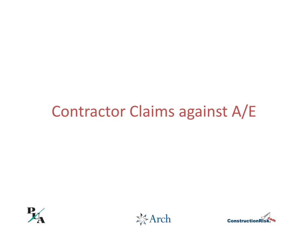 contractor claims against a e