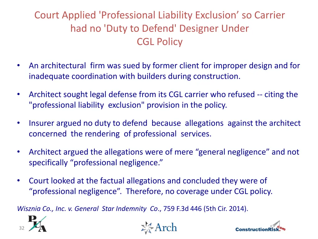 court applied professional liability exclusion