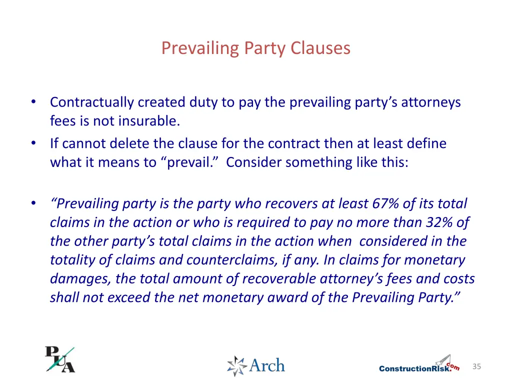 prevailing party clauses