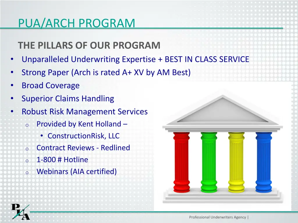 pua arch program