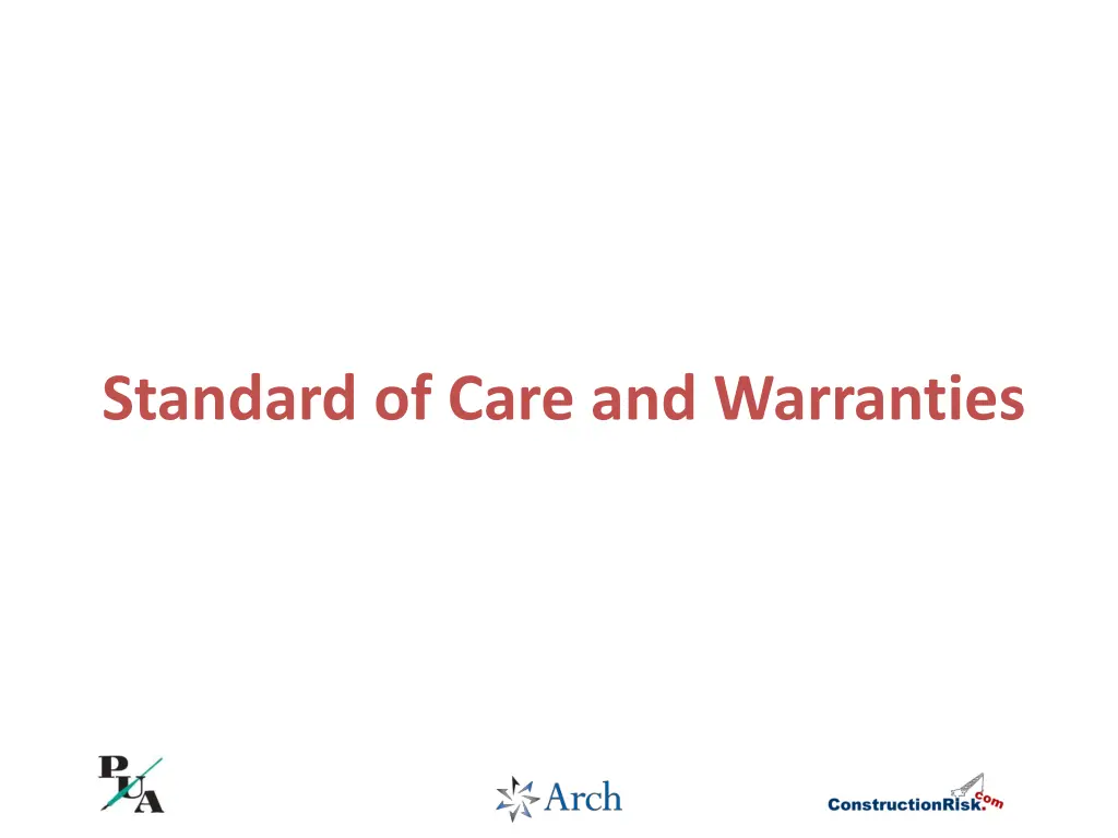 standard of care and warranties