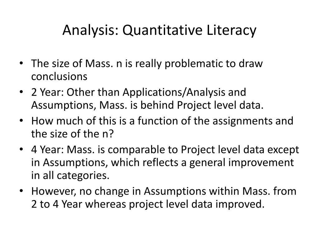 analysis quantitative literacy