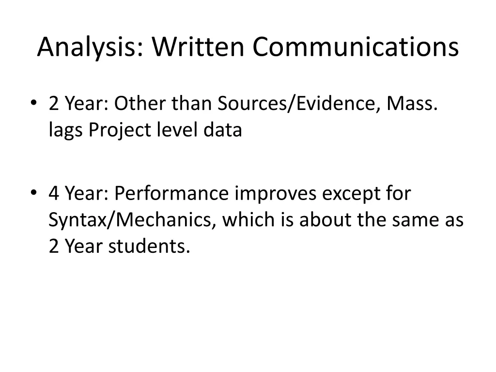 analysis written communications