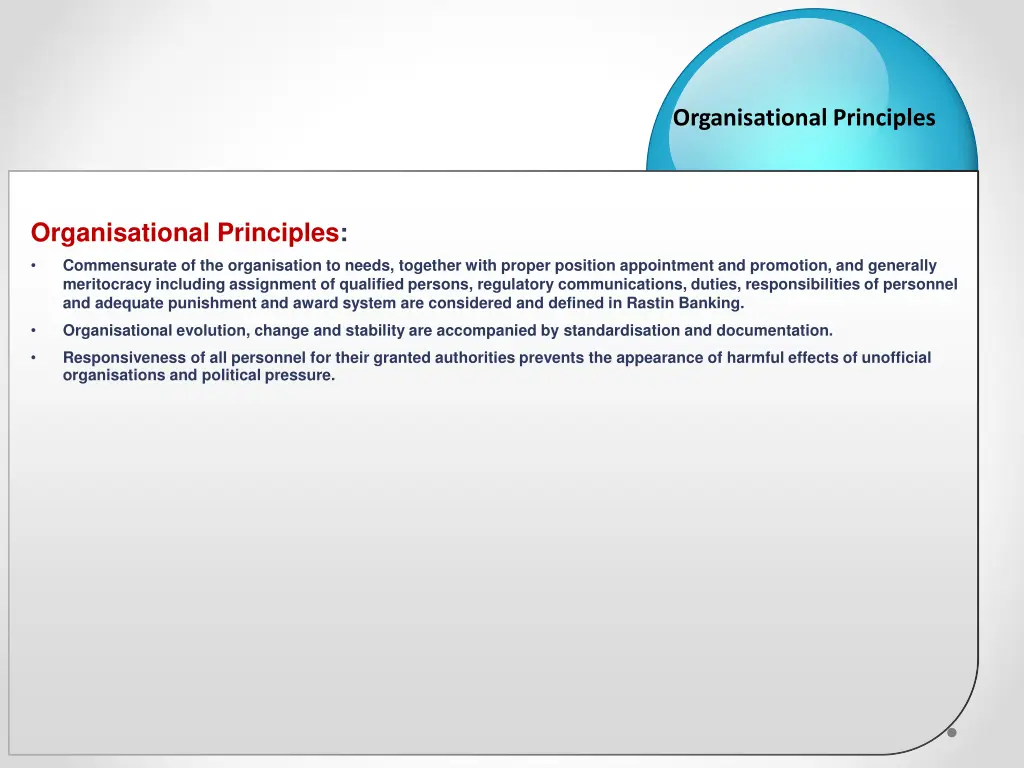 organisational principles