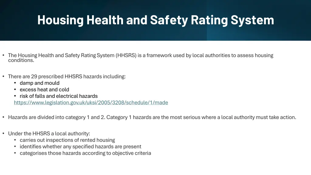 housing health and safety rating system