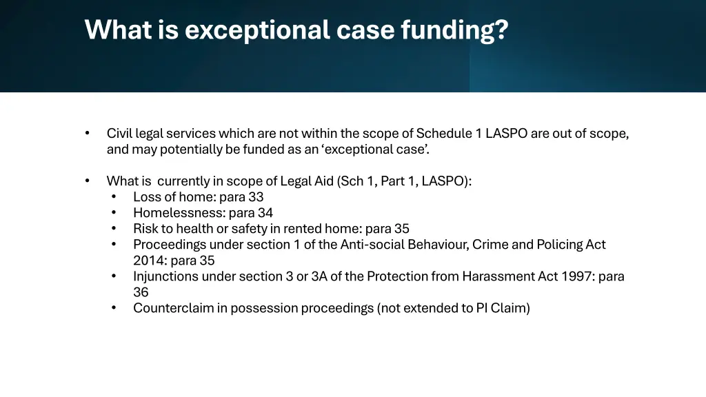 what is exceptional case funding