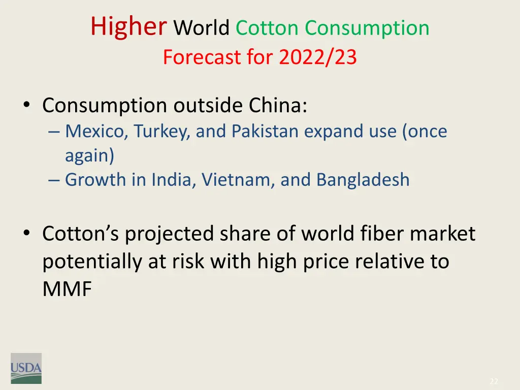 higher world cotton consumption forecast for 2022 1