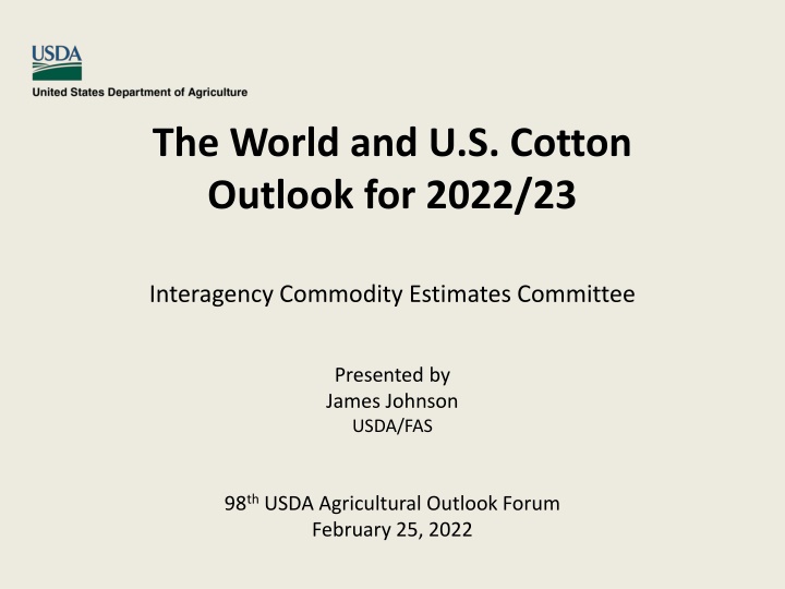 the world and u s cotton outlook for 2022 23