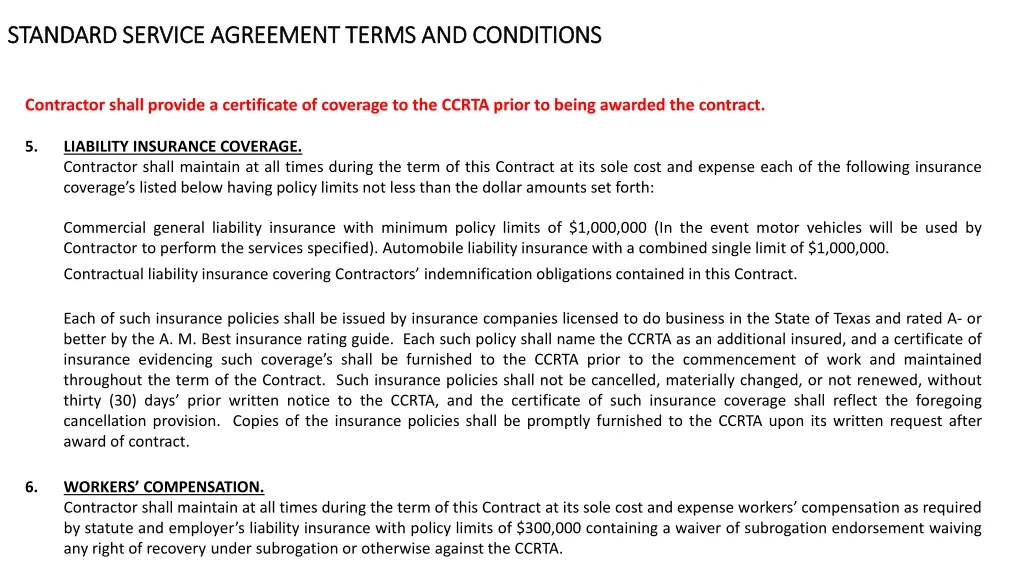 standard service agreement terms and conditions