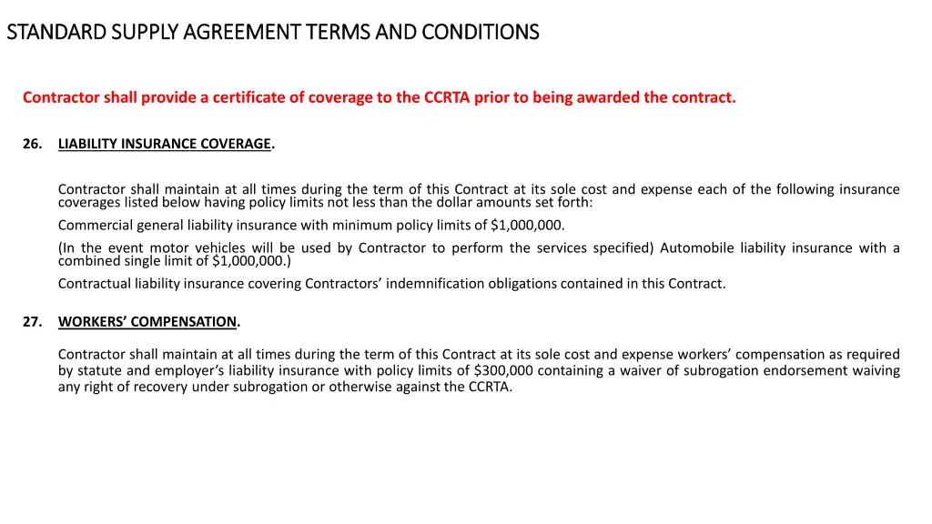 standard supply agreement terms and conditions