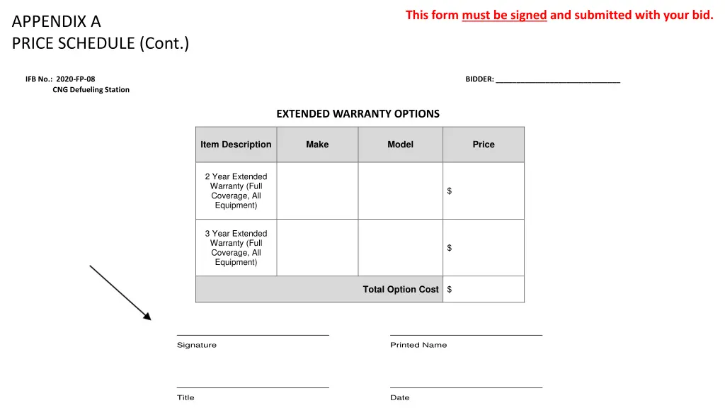 this form must be signed and submitted with your