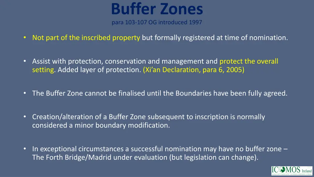 buffer zones para 103 107 og introduced 1997