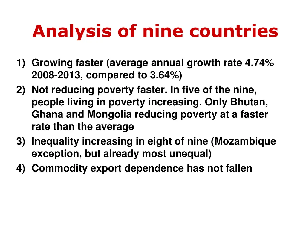 analysis of nine countries