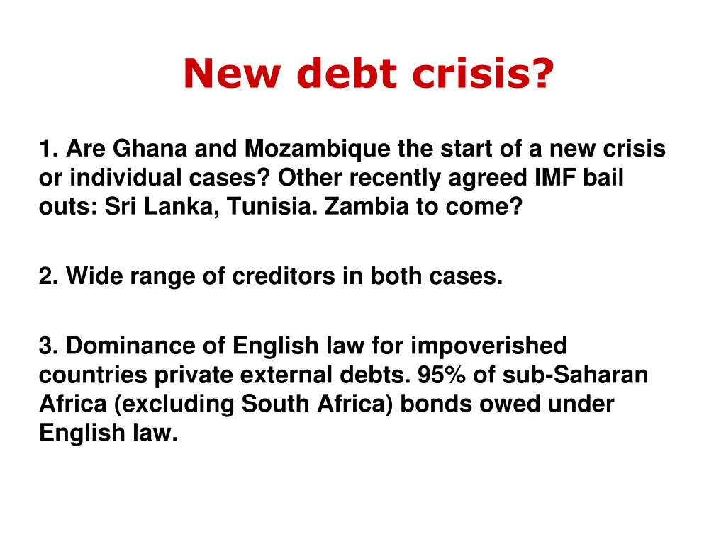 new debt crisis